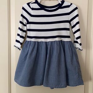 Baby Gap Navy Stripe/Chambray Dress
